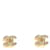 Chanel 2024 Orecchini a lobo micro CC dorati con strass D'oro