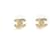 Chanel 2024 Orecchini a lobo micro CC dorati con strass D'oro - vista 4