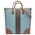 Borsa Tote Web GG media da donna Gucci Blu Beige