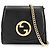 Blondie Gucci Black Leather Chain/Shoulder Wallet Schwarz