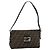 FENDI Zucca Canvas Mamma Baguette Borsa a Spalla Nero Marrone Auth 190180SAV