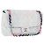 CHANEL Big Matelasse 30 Chain Bag Canvas Light Blue Silver CC Auth 189235SAV Argento Blu chiaro