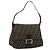 FENDI Zucca Canvas Mamma Baguette Shoulder Bag Black Brown Auth 189496SAM Marrone Nero