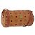 Borsa a Spalla MCM Vicetos Logogram PVC Pelle Marrone Oro Auth 190564 D'oro