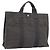 Hermès HERMES Her Line MM Handtasche Canvas Grau Silber Authentisch 189544 Braun
