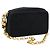 CHANEL Matelasse Chain Shoulder Bag Satin Black Gold CC Auth 189794V Preto Dourado