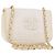 CHANEL Chain Shoulder Bag Lammleder Weiß Gold CC Auth 186589A Golden