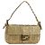 FENDI Zucca Canvas Mamma Baguette Schultertasche aus Leder Gold Auth 189267SAM
