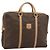 Céline Borsa Business CELINE Macadam Canvas PVC Pelle Marrone Oro Auth 190276 D'oro