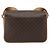 Céline Borsa a tracolla circolare CELINE Macadam Canvas PVC Pelle Marrone Oro Auth 189595 D'oro - vista 2