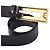 Cinto Gucci de couro preto com fivela G em tom dourado - vista 3