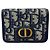 Christian Dior Oblique Jacquard 30 Montaigne Compact Wallet Braun Marineblau