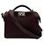 Borsa in pelle Fendi Peekaboo I.U. Small Bordò