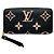 Louis Vuitton Monogram Empreinte Zippy Wallet Schwarz Beige