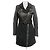 Abrigo Biker BCBG Max Azria Johnna Cuero y Lana Negro