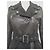 Abrigo Biker BCBG Max Azria Johnna Cuero y Lana Negro - vista 5