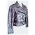 Versus Versace Leder Bikerjacke Metallic Silber Taupe IT 42 Braun Golden Bronze - Ansicht 2