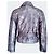 Versus Versace Leder Bikerjacke Metallic Silber Taupe IT 42 Braun Golden Bronze - Ansicht 3