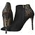 Stivaletti Le Silla Cristalli Leopardati Nero D'oro Stampa leopardo