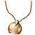 Autre Marque Collana con pendente bombato in argento sterling placcato oro D'oro