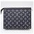 Clutch Louis Vuitton Monogram Savannah Pochette Voyage Nero Bianco Blu navy - vista 2