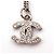 Pendente con catena Chanel Vintage CC Logo argentato Argento - vista 2