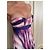 BCBG Max Azria Seiden-Maxikleid trägerlos mit Aquarell-Print Pink Weiß Lila - Ansicht 5