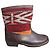 Autre Marque Botines de cuero marrón con tejido Kilim Castaño Roja Multicolor