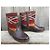 Autre Marque Botines de cuero marrón con tejido Kilim Castaño Roja Multicolor - vista 2