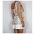 Autre Marque The Coat One-Shoulder-Top mit Blumenprint und Federn Weiß Mehrfarben Grau - Ansicht 7