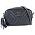 Borsa a tracolla in pelle blu navy Chanel