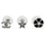 Orecchini a lobo Chanel ABG901 Nero Argento Bianco