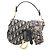 Dior Saddle Umhängetasche Monogramm-Canvas Blau Beige