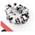Scrunchie in seta Chanel Nero Rosso Crudo  - vista 3