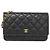 Portafoglio Chanel Timeless Classic Line con catena AP0250 Nero Bordò