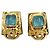 Orecchini a clip Chanel Vintage D'oro Blu chiaro