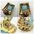 Orecchini a clip Chanel Vintage D'oro Blu chiaro - vista 5