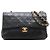 Chanel Schwarze Vintage 1991 Classic Double Flap Tasche aus Lammleder, Größe medium