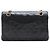 Chanel Schwarze Vintage 1991 Classic Double Flap Tasche aus Lammleder, Größe medium - Ansicht 2