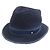 Hermès Raffia Serie58 Stroh-Fedora-Hut Blau Marineblau