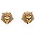 Orecchini a clip Vintage Chanel Coco Mark Beige D'oro - vista 2
