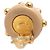 Orecchini a clip Vintage Chanel Coco Mark Beige D'oro - vista 3
