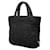 Borsa Tote Prada Crochet Triangle Logo Plate Nero - vista 2