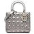 Lady Dior in agnello metallizzato argento, misura Medium