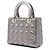 Lady Dior in agnello metallizzato argento, misura Medium - vista 2