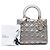 Lady Dior in agnello metallizzato argento, misura Medium - vista 7