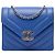 Chanel Blue Small CC Chevron Capretto Envelope Flap