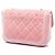 Chanel Mini Flap em veludo acolchoado rosa com fecho duplo - vista 2