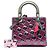 Dior Grigio Anselm Reyle Medium Cannage Lady Dior in agnello metallizzato Marrone Grigio antracite - vista 7