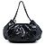Tote Chanel Black Patent Accordion Camellia Preto